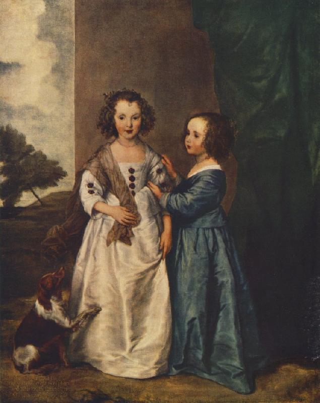DYCK, Sir Anthony Van Portrait of Philadelphia and Elisabeth Cary fg Sweden oil painting art
